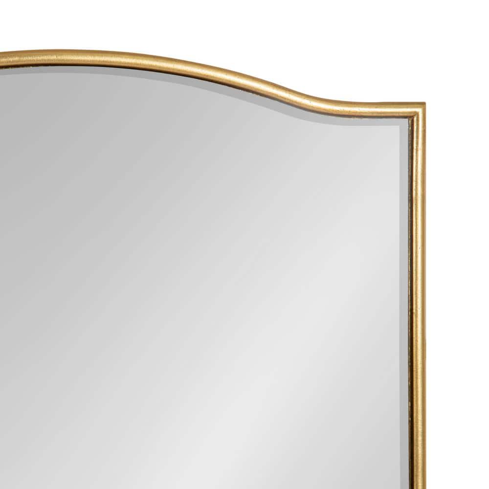 Elegant Gold Framed Full-Length Wooden Wall Mirror, 18x48