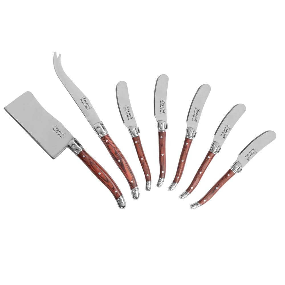 Laguiole テーブルナイフ 7本セット French Home 7-Piece Laguiole Cheese Knife and Spreader Set with