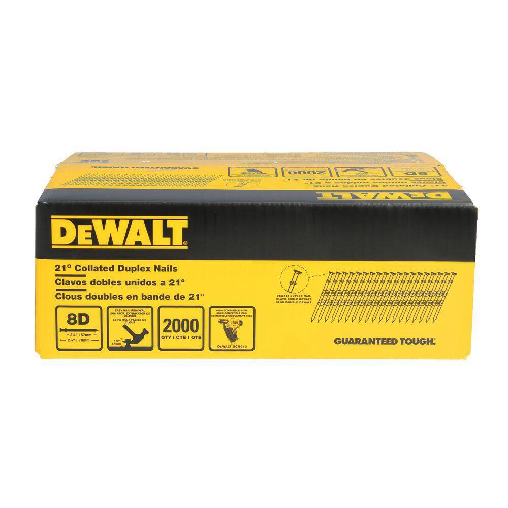 2-3/4 in. x 0.131 in. 21-Degree Collated Bright Finish Duplex Nails (2000-Pack) price history on PriceWatchPro