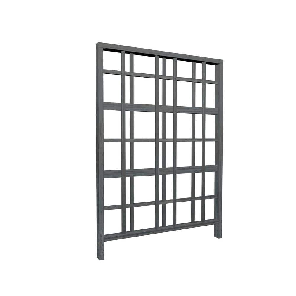 84'' Slate Gray Vinyl Lattice Panel Trellis