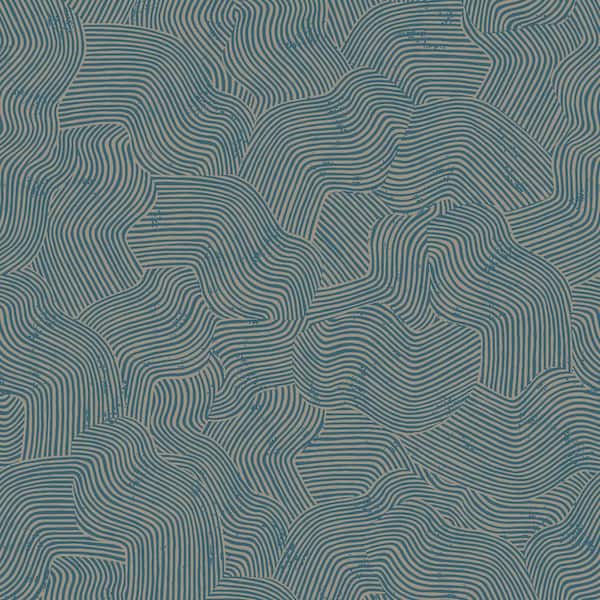 Bahia Dunes Navy Wallpaper Sample
