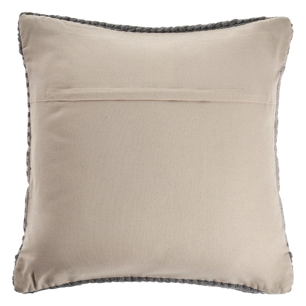 Gray and Ivory Striped Textured Cotton Throw Pillow Set
