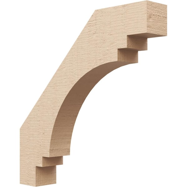 Ekena Millwork 3 in. x 18 in. x 18 in. Pescadero Rough Cedar Woodgrain Timberthane Polyurethane Knee Brace, Primed