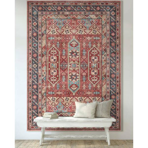 Red 3 ft. 3 in. x 5 ft. Apollo Praha Vintage Global Tribal Area Rug