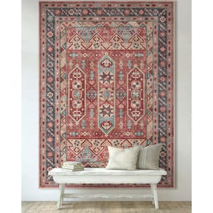 Red 9 ft. 10 in. x 13 ft. Apollo Praha Vintage Global Tribal Area Rug