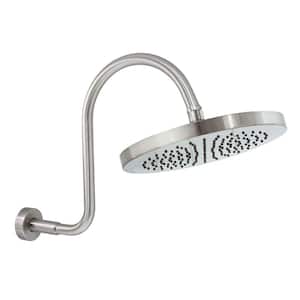1-Spray 10 in. Single Wall MountHigh Pressure Fixed Shower Head in Satin Nickel