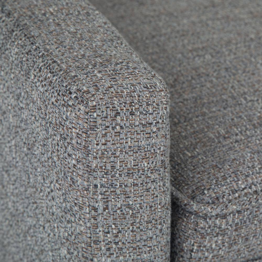 Pebble Grey Upholstered Bedroom Bench with Low Back and Swooped Arms