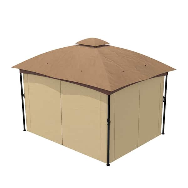 Clihome 10 ft. x 12 ft. Patio Gazebo Double Vented Arc Top Gazebo With Sidewall