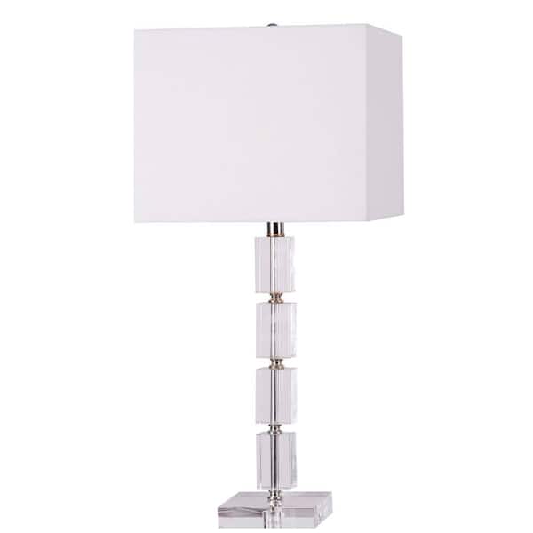 Kenroy Home Cubed 28 in. Clear Acrylic Table Lamp