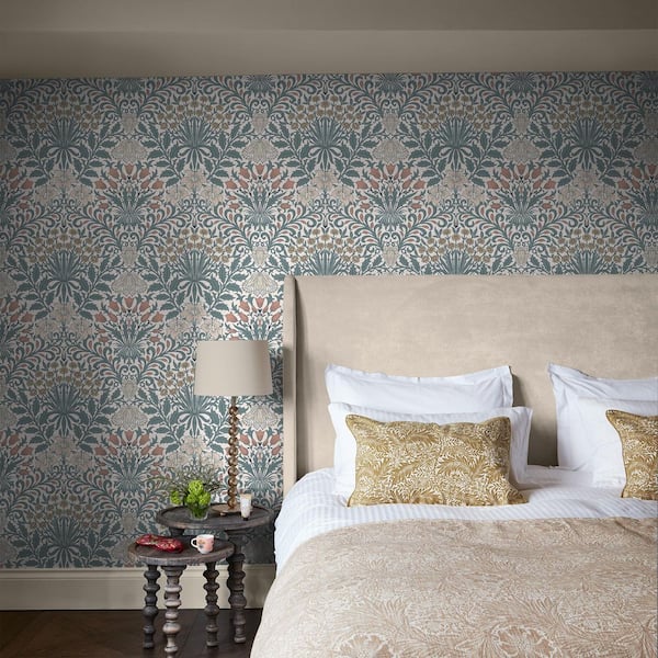 Garden Dusty Blue Wallpaper