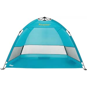 TEAL 79 in. x 47 in. x 53 in. Instant Pop Up Portable Beach Tent, Outdoor Sun Shelter Cabana UPF 50+, Carry Bag