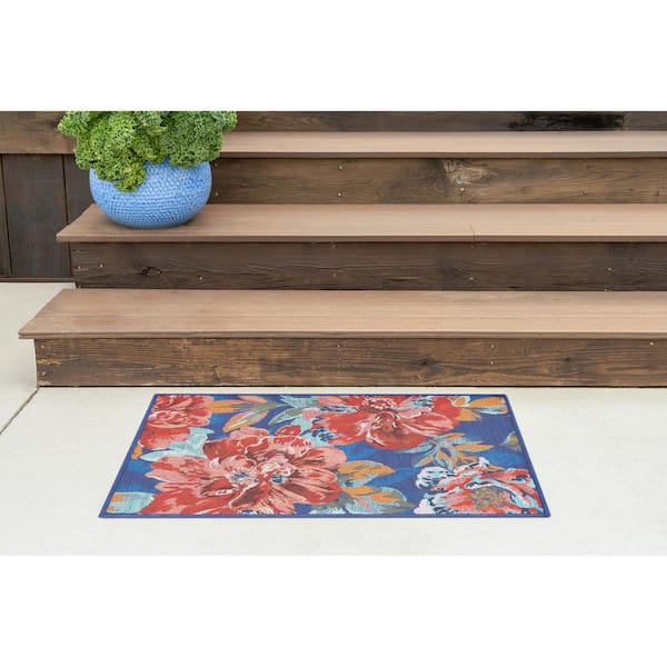 Stunning Multi-Color 2 ft. x 3 ft. Floral Indoor/Outdoor Area Rug
