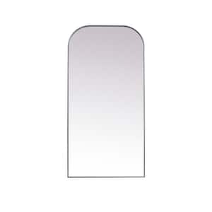 Simply Living 35 in. W x 72 in. H Arch Metal Framed Silver Full Length Mirror