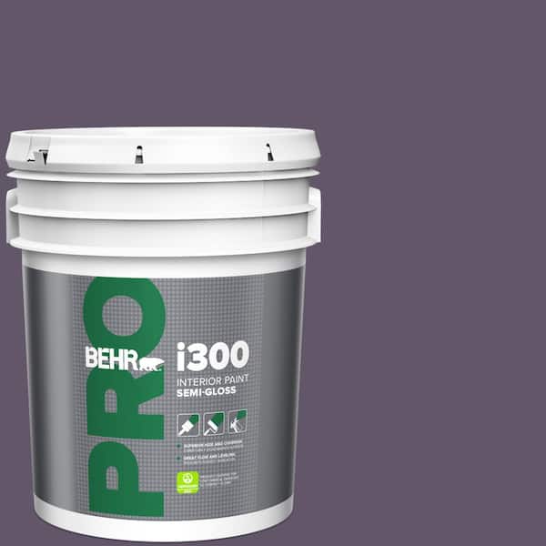 BEHR PRO 5 gal. #PPU17-04 Darkest Grape Semi-Gloss Interior Paint