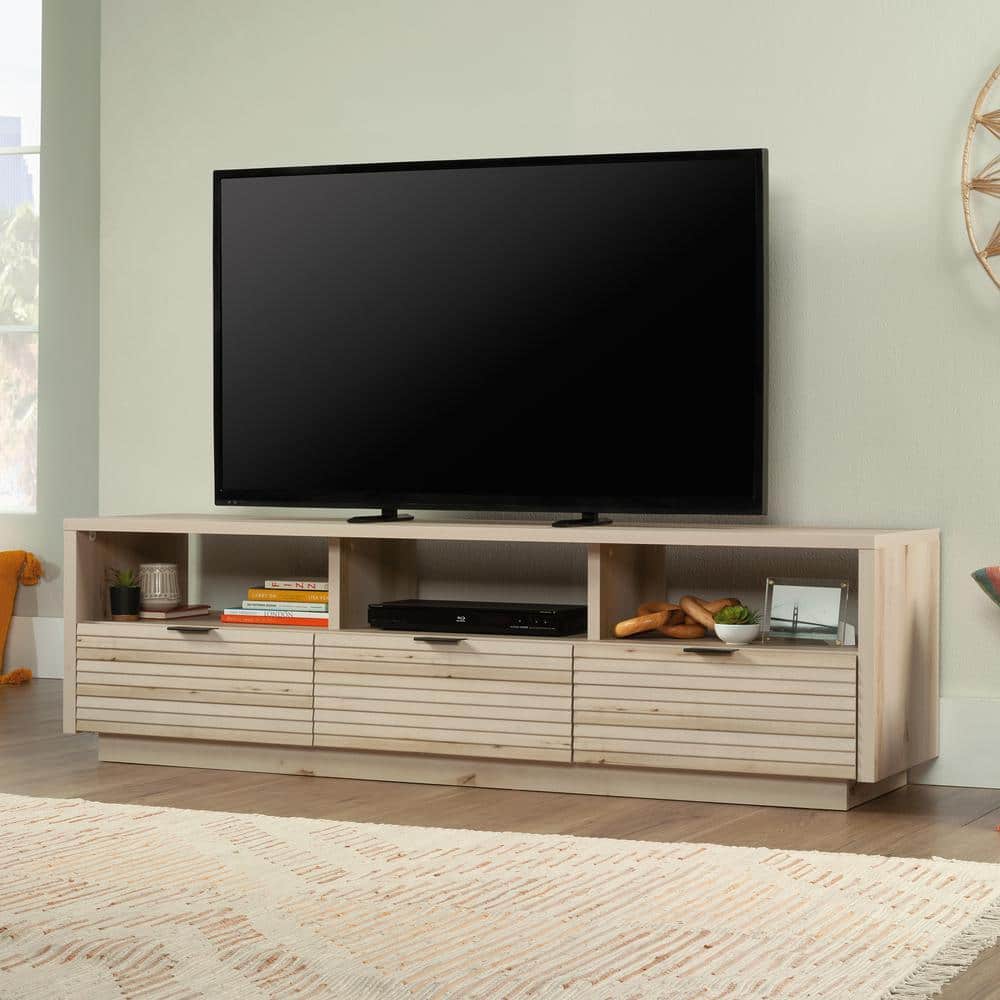Pacific Maple Modern TV Credenza with Drawers for 70" TVs