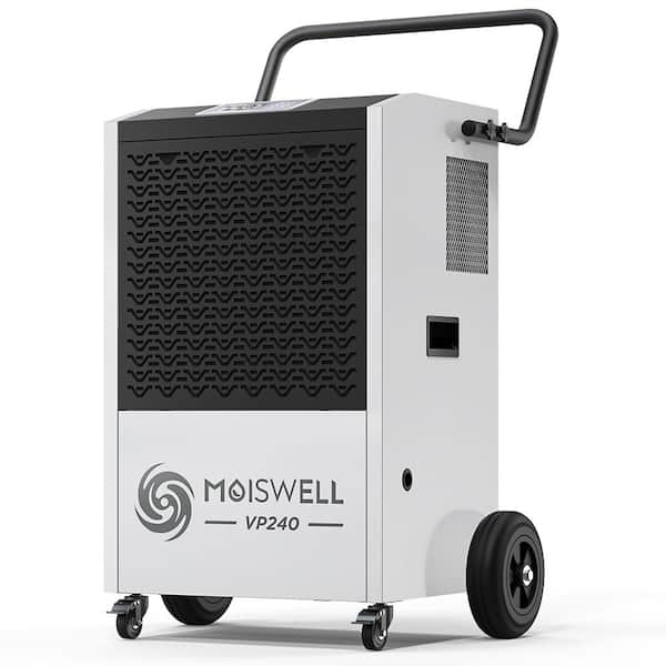 Moiswell 240 pt. 8,500 sq.ft. Bucketless Commercial Dehumidifier with Pump & 16.4 ft Drain Hose for Basement Warehouse in. White