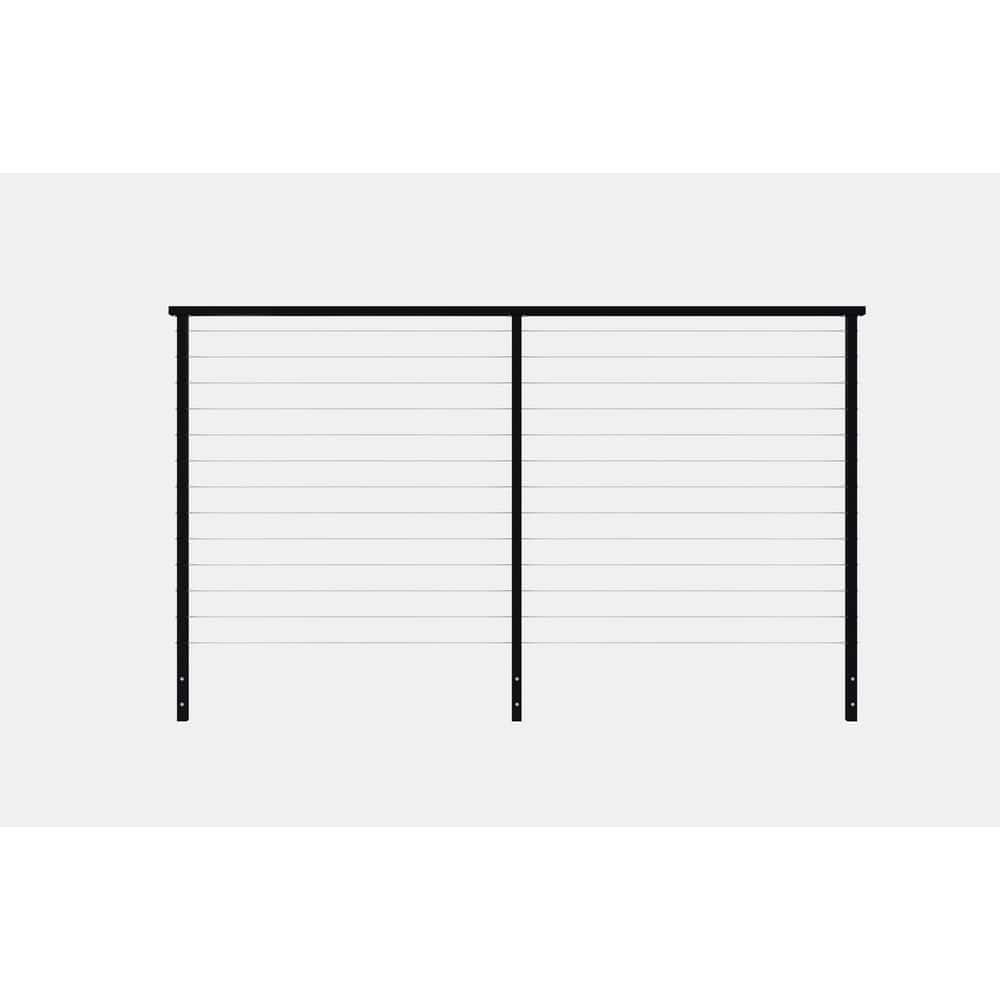 8 ft. Aluminum Fascia Mounted Railing Kit with Stainless Steel Cable for Ca
