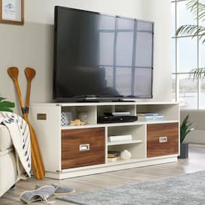Vista Key 60 in. Pearl Oak Engineered Wood TV Stand Fits TVs Up to 60 in. with Storage Doors