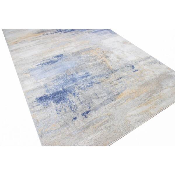Everek Ivory/Multi 9 ft. x 12 ft. Abstract Transitional Area Rug