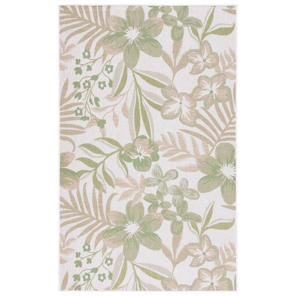 Courtyard Ivory/Green 4 ft. x 6 ft. Botanical Leaves Indoor/Outdoor Area Rug price history on PriceWatchPro