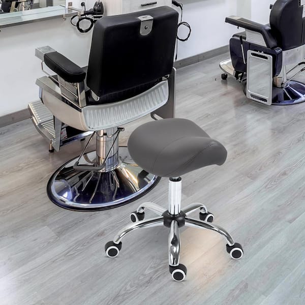 HOMCOM Adjustable Hydraulic Rolling Swivel Salon Stool Chair