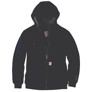Men's Large Tall New Navy Cotton/Polyster Rain Defender Relaxed Fit Mid-Weight Sherpa-Lined Full-Zip Sweatshirt
