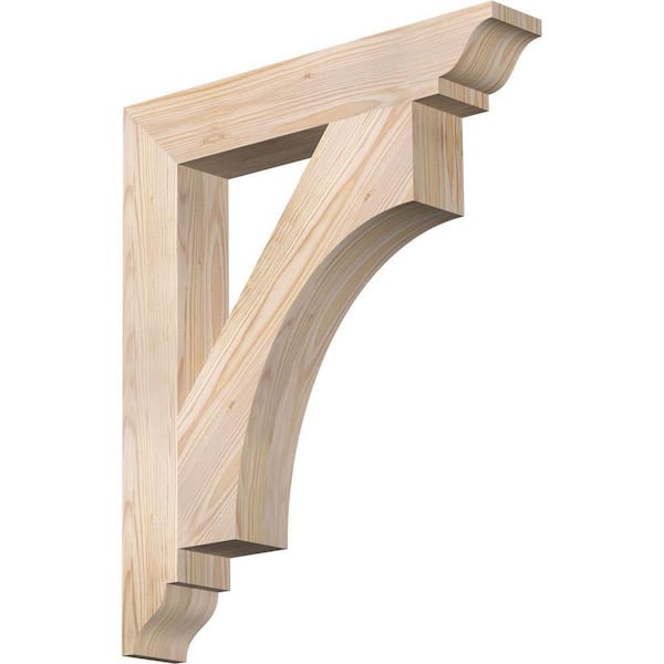 Ekena Millwork 3.5 in. x 26 in. x 22 in. Douglas Fir Westlake Traditional Smooth Corbel