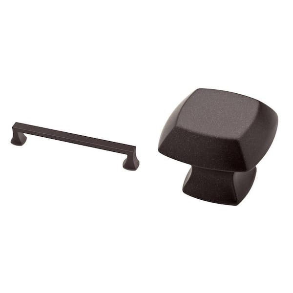 Mandara Cocoa Bronze 6-5/16 in. Bar Pull and 1-1/4 in. Square Knob Combo