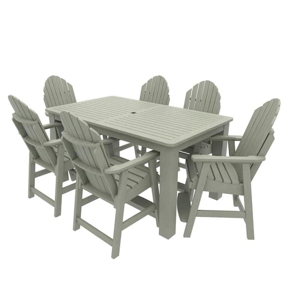 Highwood Muskoka Eucalyptus Counter Height Plastic Outdoor Dining Set in Eucalyptus Set of