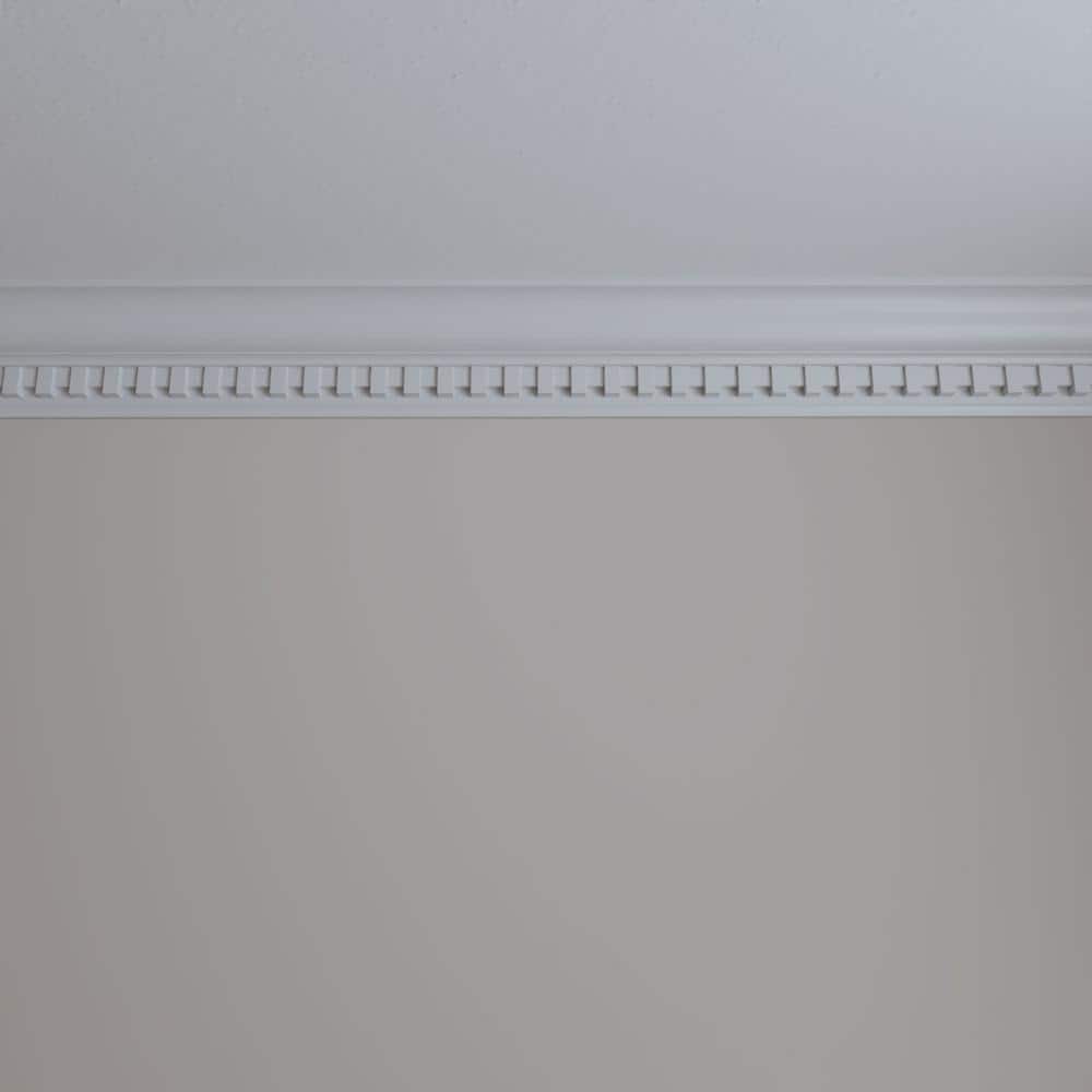 94.5" White Polyurethane Dentil Crown Moulding