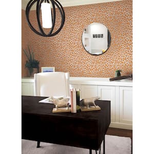 RuLeopard Orange Vinyl Peel and Stick Wallpaper