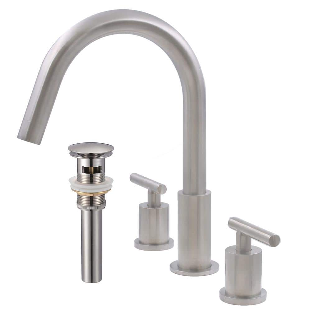 WALTZ 8 in. Widespread 2-Handle Lavatory Bathroom Faucet with Overflow Drai