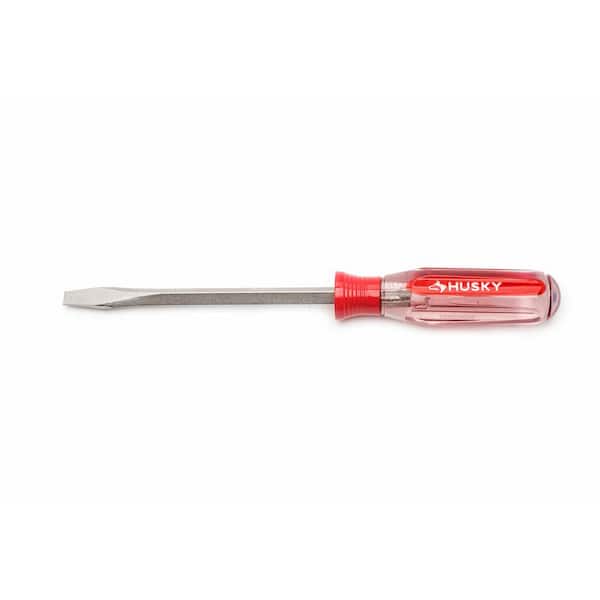 Husky 5/16 in. x 6 in. Square Shaft Standard Slotted Screwdriver