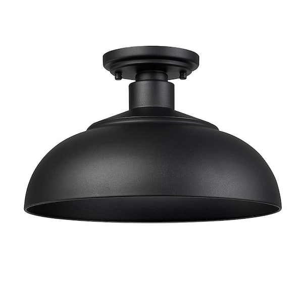 Levitt 1-Light Natural Black Outdoor Semi-Flush Mount Light