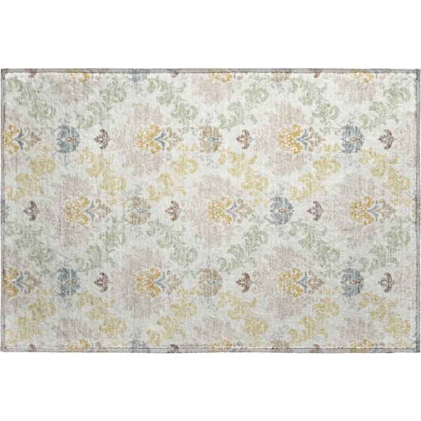 Mayfield Premium Machine Washable Abstract AMF2544 Ivory 2 ft. x 3 ft. Accent Rug