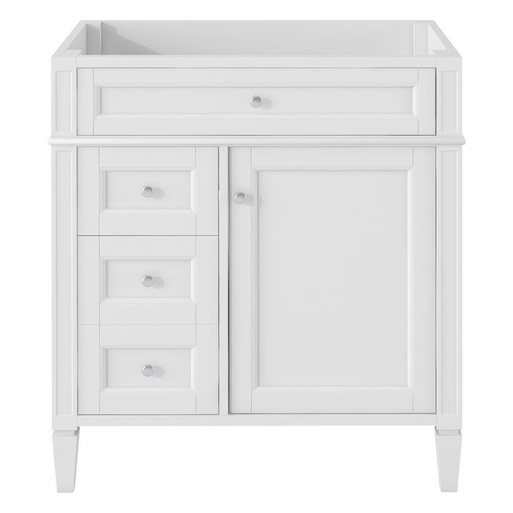 30 in. Freestanding Bath Vanity Cabinet without Top in White with 2-Drawers