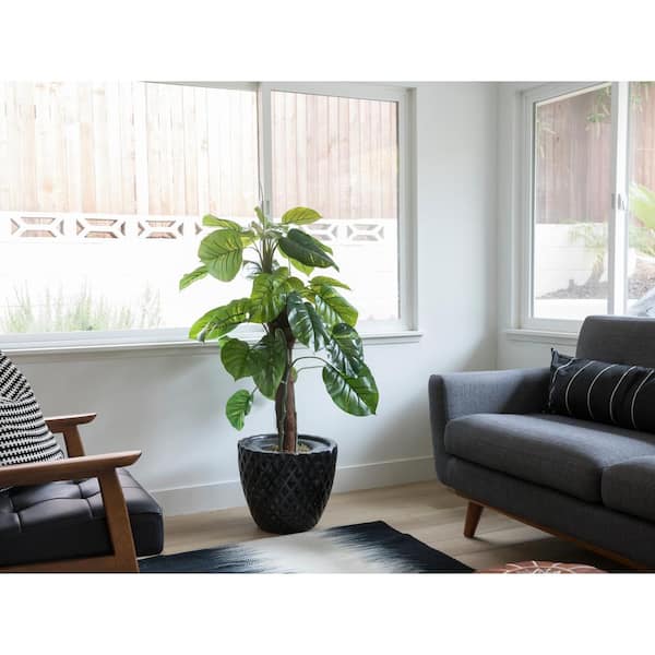 VINTAGE HOME 4.67 ft. Tall Artificial Faux Real Touch Real Touch Greenery with Fiberstone Planter