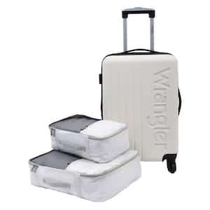 3pc EXPANDABLE ROLLING CARRY-ON SET with 2 PackING CUBES and SPINNER WHEELS (CARRY-ON)