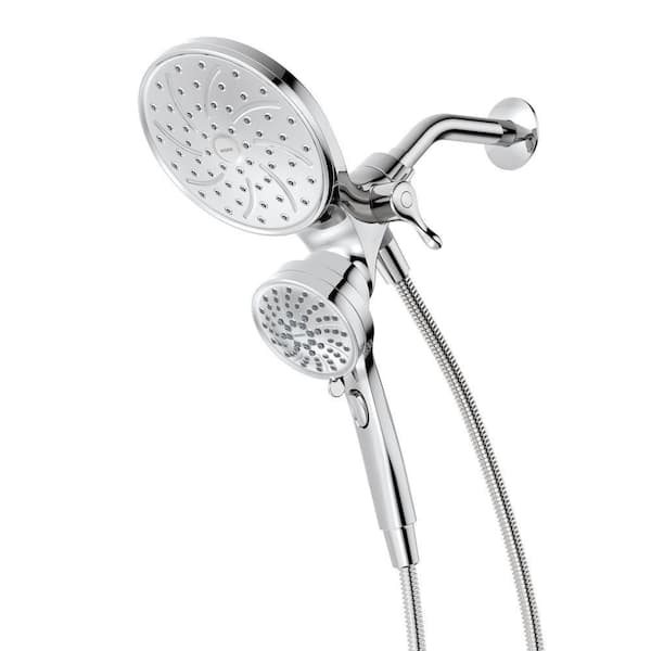 Attract with Magnetix 6-Spray 6.75 in. Dual Wall Mount Fixed and Handheld Shower Head 1.75 GPM in Chrome