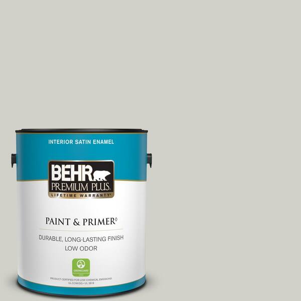 BEHR PREMIUM PLUS 1 gal. Home Decorators Collection #HDC-NT-17G Polar Fox Satin Enamel Low Odor Interior Paint & Primer