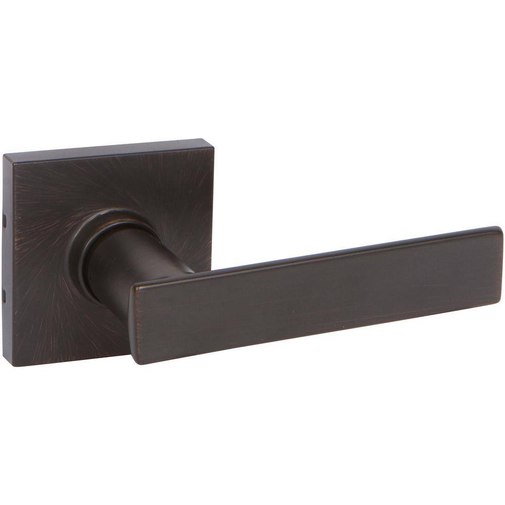 DELANEY HARDWARE HK Series Contemporary Style Tuscany Bronze Square Straight with Square Back Plate Single Dummy Door Lever -  D52557