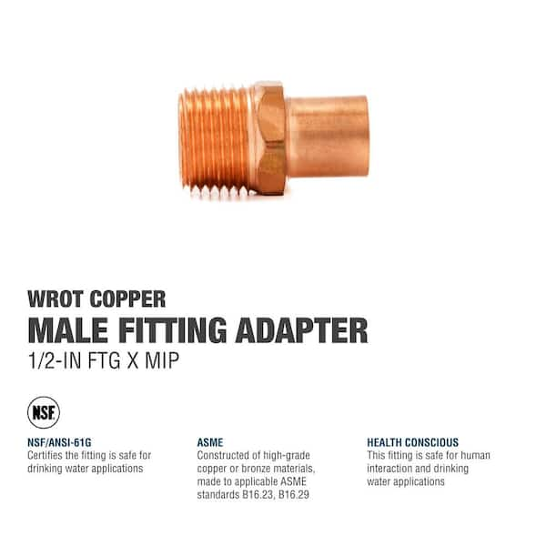 Everbilt 1/2 in. Copper Pressure Cup X MPT Adapter Fitting Pro