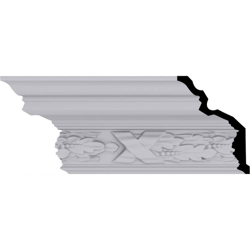 Primed White Polyurethane Geometric Crown Moulding Sample