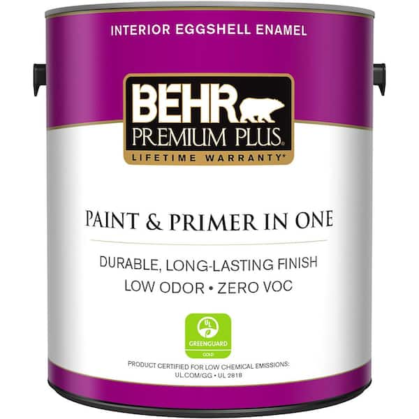 BEHR PREMIUM PLUS 1 gal. Medium Base Eggshell Enamel Low Odor Interior Paint and Primer in One