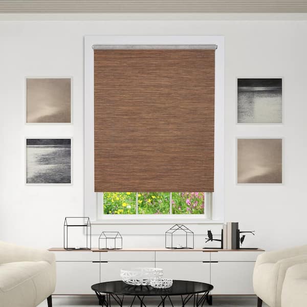 ACHIM Privacy Cocoa Cordless Light Filtering Woven Fabric Roller Shade 42 in. W x 72 in. L