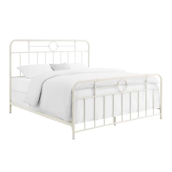 white metal king single bed