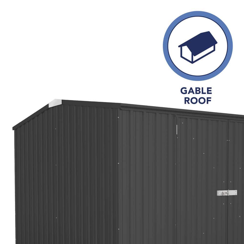 Absco 10' x 10' Gray Galvanized Steel Double Door Storage Shed