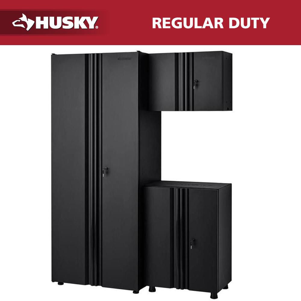 3-Piece Regular Duty Welded Steel Garage Storage System in Black