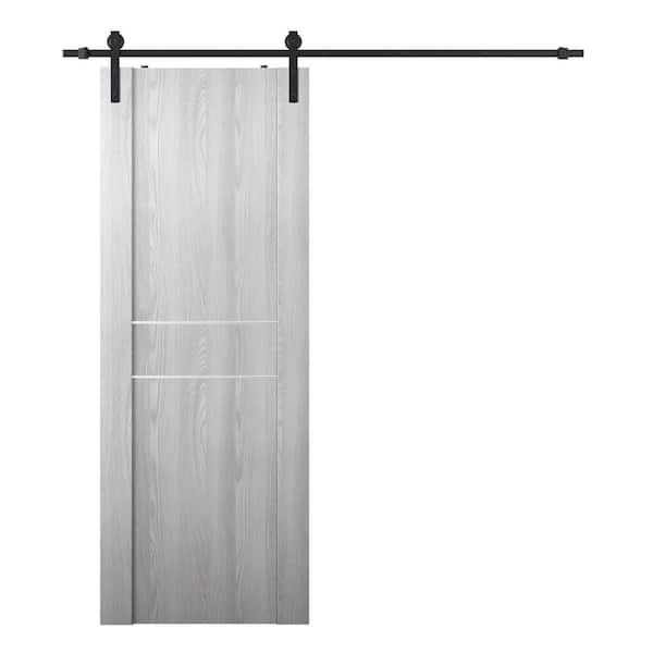 Belldinni Vona 01 2HN 30 in. x 80 in. Ribeira Ash Composite Core Wood Sliding Barn Door with Hardware Kit