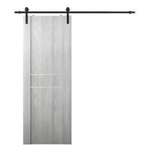Vona 01 2HN 36 in. x 80 in. Ribeira Ash Composite Core Wood Sliding Barn Door with Hardware Kit